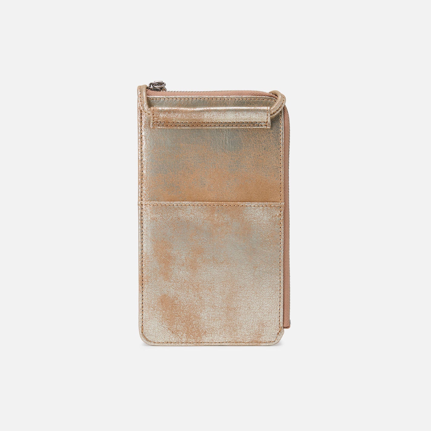 Ari Phone Crossbody Bag in Metallic Leather - Saddle Stardust Color | Stylish Women's Shoulder Purse for Everyday Use, Travel & Shopping
