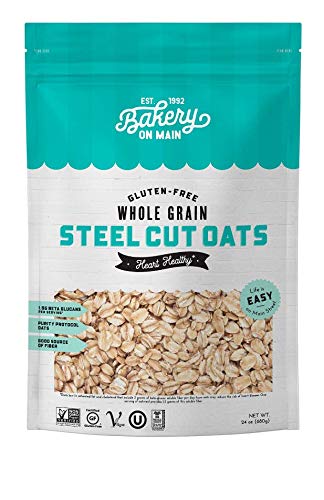 Bakery On Main Steel Cut Oats - Gluten Free, Non-GMO, Kosher, Resealable Bag, 24oz (Pack of 4) | Healthy Breakfast & Baking Ingredient for Oatmeal, Cookies & Smoothies