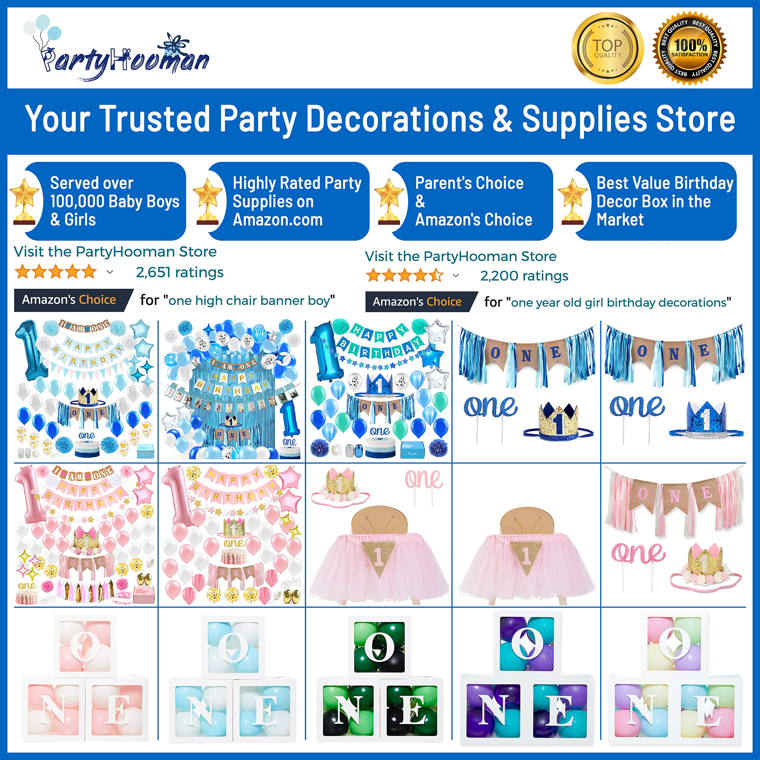 PartyHooman 1st Birthday Photo Banner - Newborn to 12 Months Milestone Garland for Baby Girls & Boys | First Birthday Decorations with Pre-strung Frame (Black) | Perfect for Birthday Parties, Baby Showers & Monthly Milestone Photos
