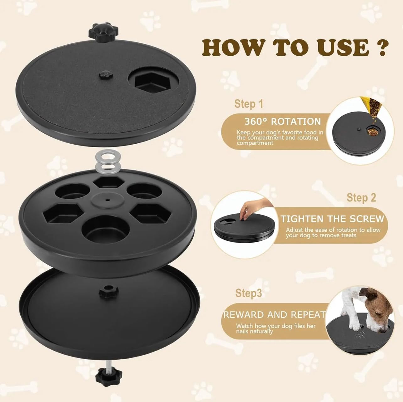 Dog Nail Scratch Board with Treats - Self Grooming Scratch Pad for Dog Nails Trimming & Filing - Perfect for Small to Medium Dogs at Home or Travel Use