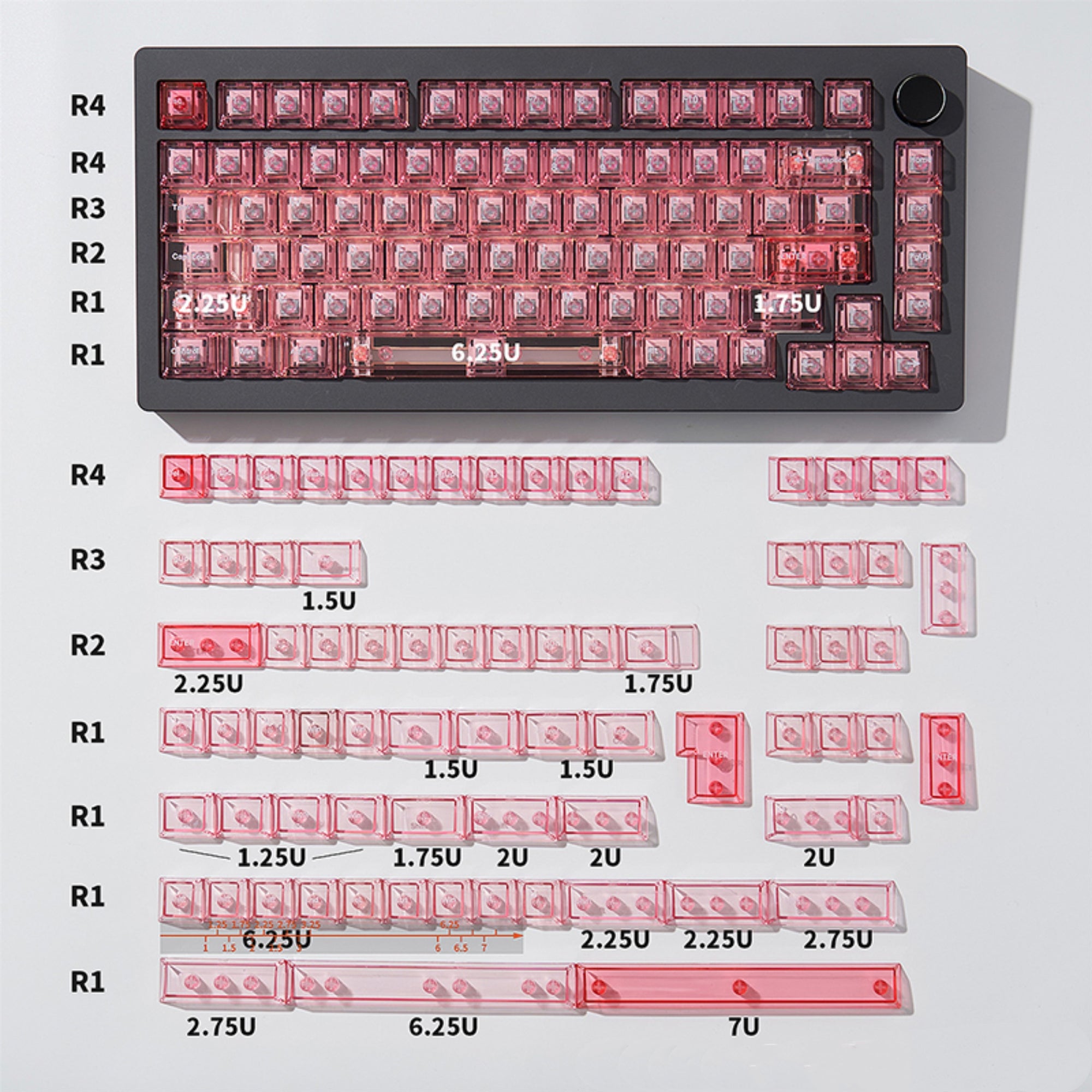 Premium PC Material UV Printed Mechanical Keyboard Keycaps - High Color Transparency, OEM Quality Keycap Set for Gaming & Typing