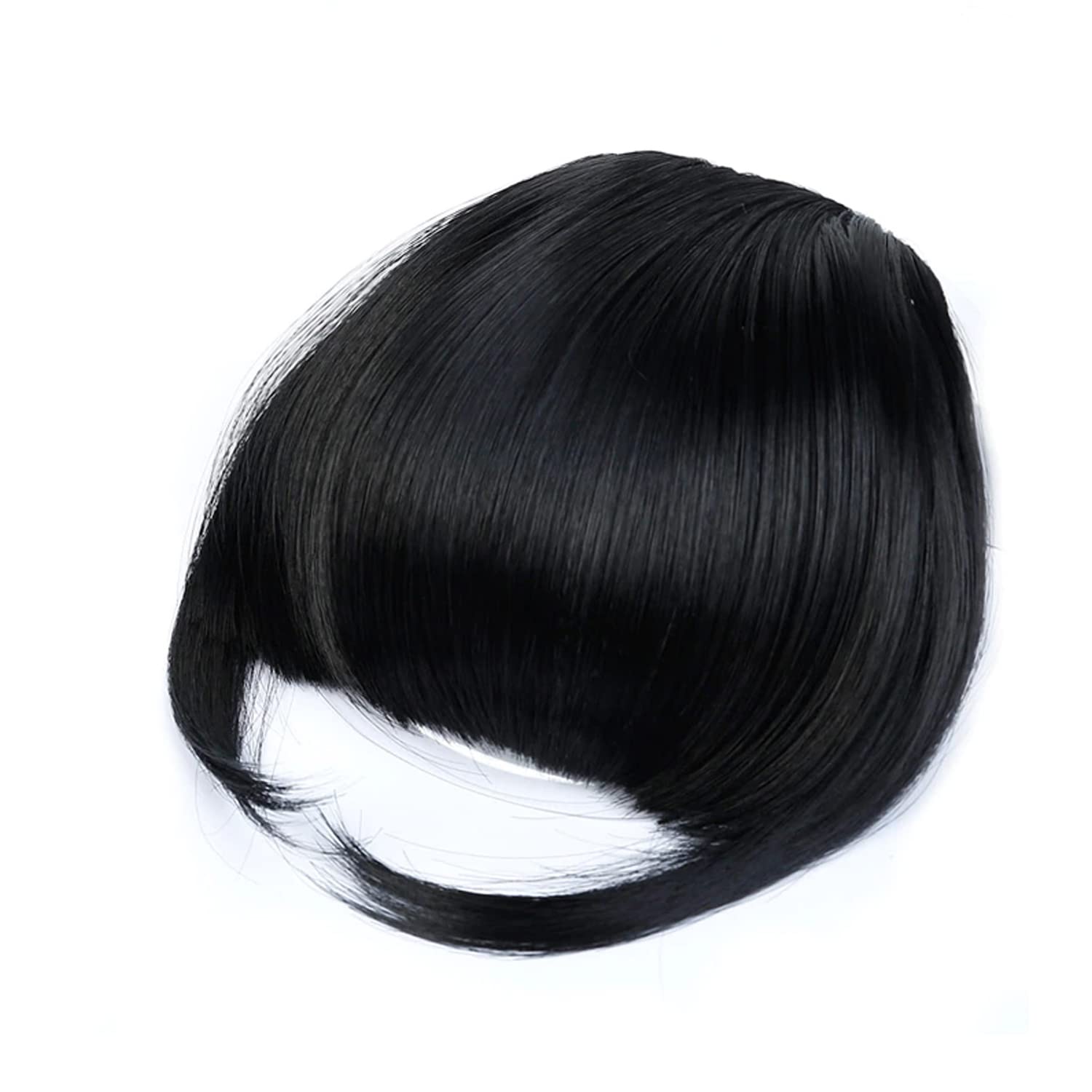 PRAVRAJYA Clip-In Hair Bangs for Women - Thin Front Hair Extension Fringe Piece (Black) | Natural-Looking Bangs for Instant Style Upgrade - Perfect for Cosplay, Daily Wear & Special Occasions