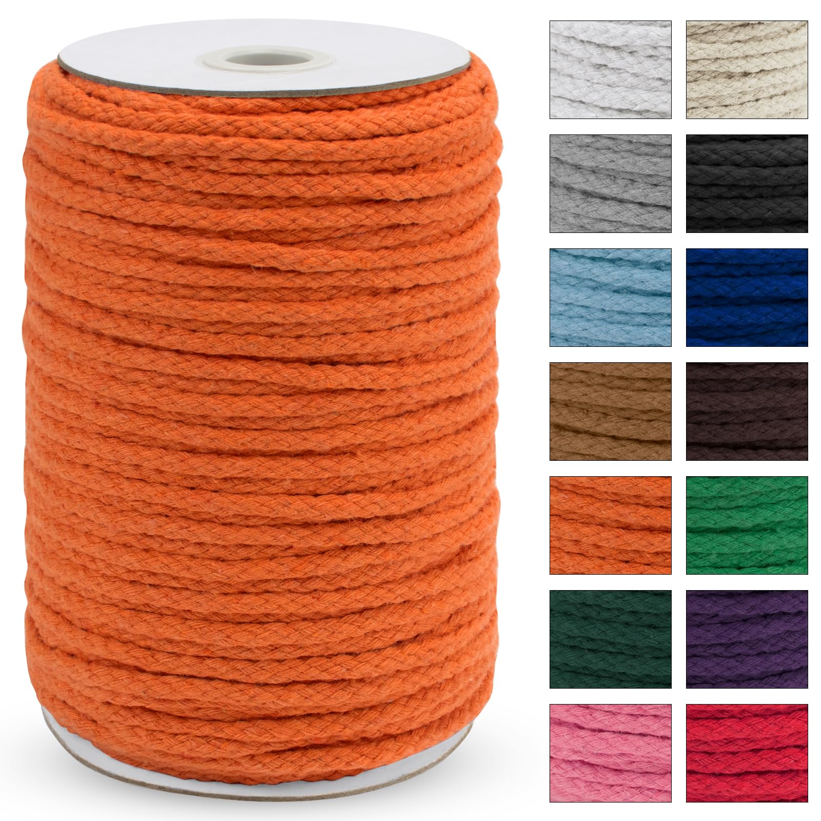 JeogYong 5mm x 295ft Natural Cotton Macrame Rope - 8-Strand Braided Craft Cord for DIY Projects, Plant Hangers, Wall Decor, Dream Catchers & Garden Use | Perfect for Home Decor, Jewelry Making & Boho Style Crafts
