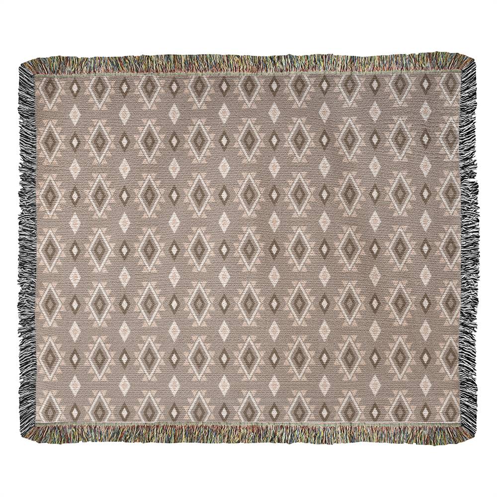 Southwestern Cotton Woven Blanket - Handmade Heirloom Throw with Fringe for Sofa, Bed & Outdoor Picnics | Southwestern Home Decor & Cozy Gift Idea