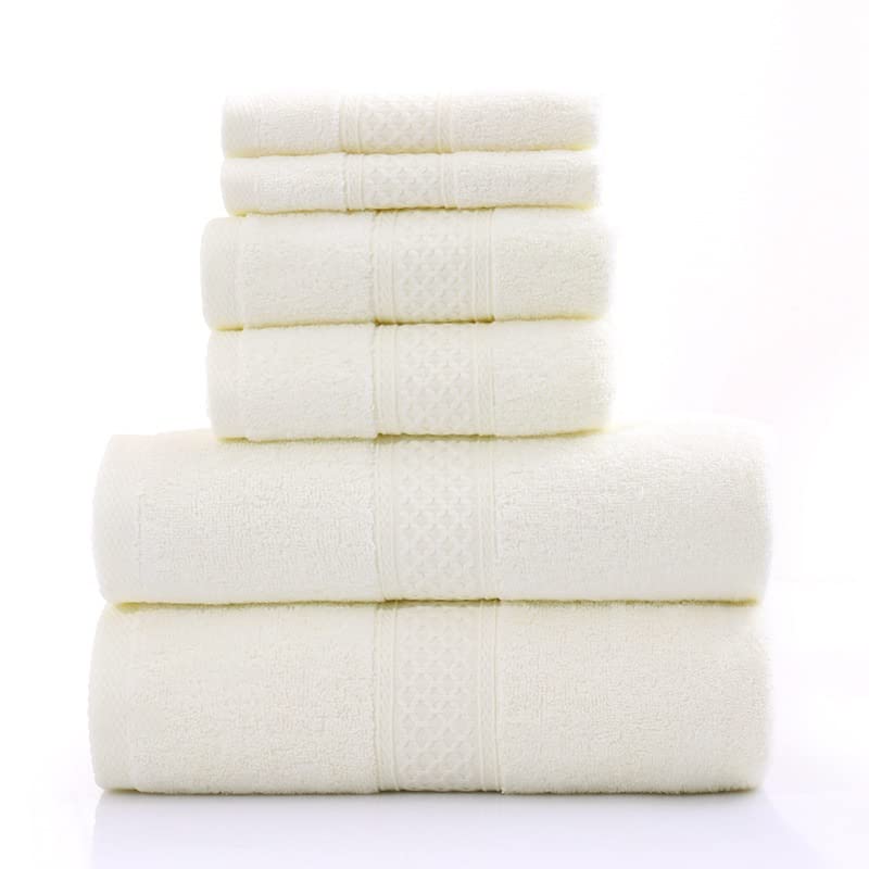 Premium Cotton Bath Towel Set - Ultra Soft & Highly Absorbent Quick-Dry 6-Piece Set (2 Bath Towels, 2 Hand Towels, 2 Washcloths) | Blue | Perfect for Spa, Gym, Beach & Luxury Bathroom Decor
