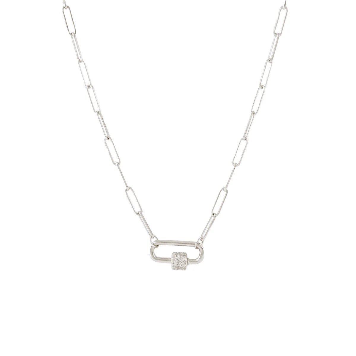 POISE Oval Link Open Ended Necklace in Silver - Adjustable Chain for Layering & Stacking - Perfect for Everyday Wear & Gift Giving