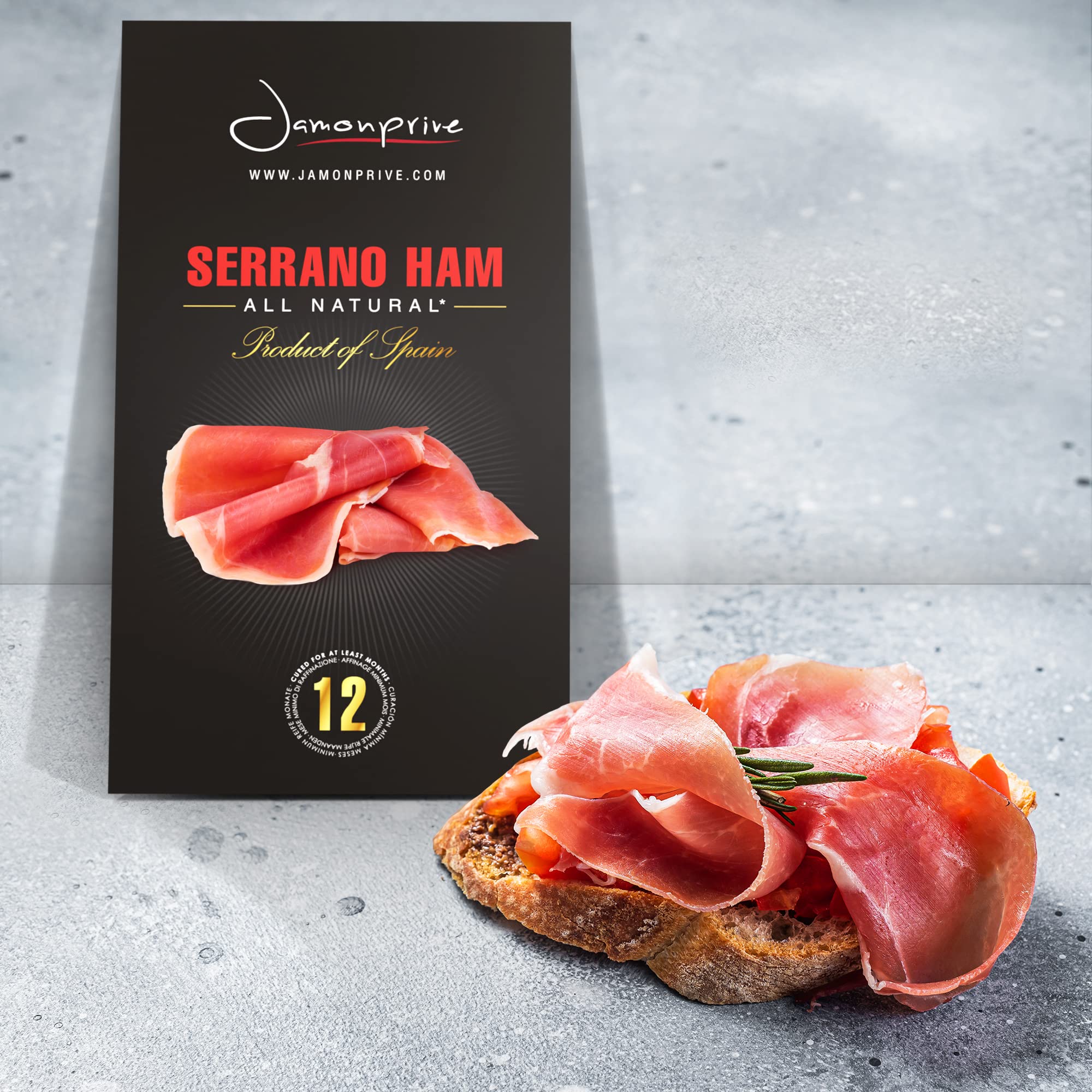 Premium Iberico Ham Shoulder - Grass-Fed, Bone-In (9.5-11lb) with Ham Stand & Knife + Spanish Serrano Ham Sliced Dry-Cured (12oz) | Nitrate-Free, All-Natural, GMO & Gluten-Free | Perfect for Charcuterie Boards, Tapas & Gourmet Gifts