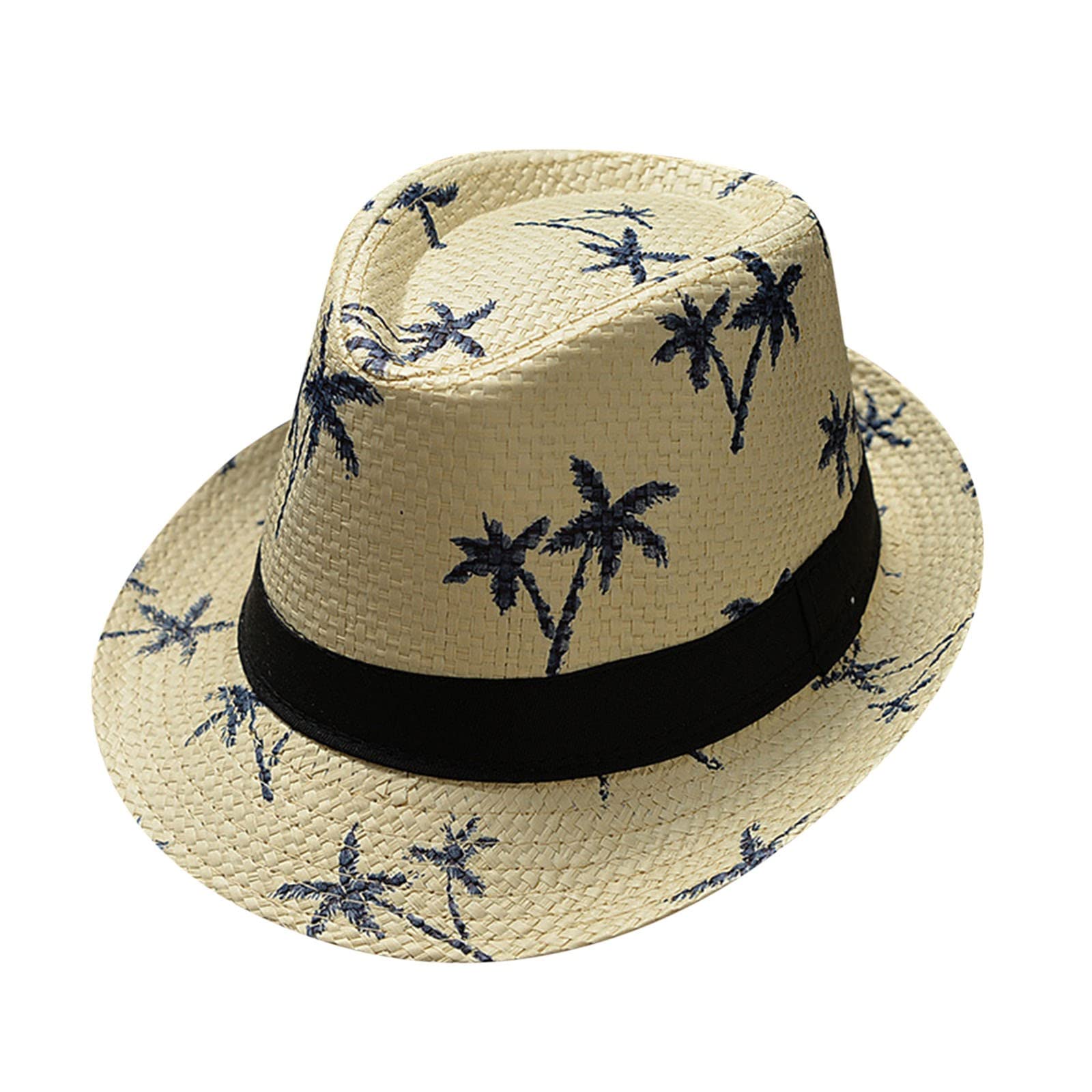 Parent & Child Beach Hat - UV Protection Sun Hat with Tree Print for Travel, Seaside & Outdoor Activities | Stylish Straw Jazz Hat for Adults & Kids | Perfect for Beach, Picnics & Summer Sports