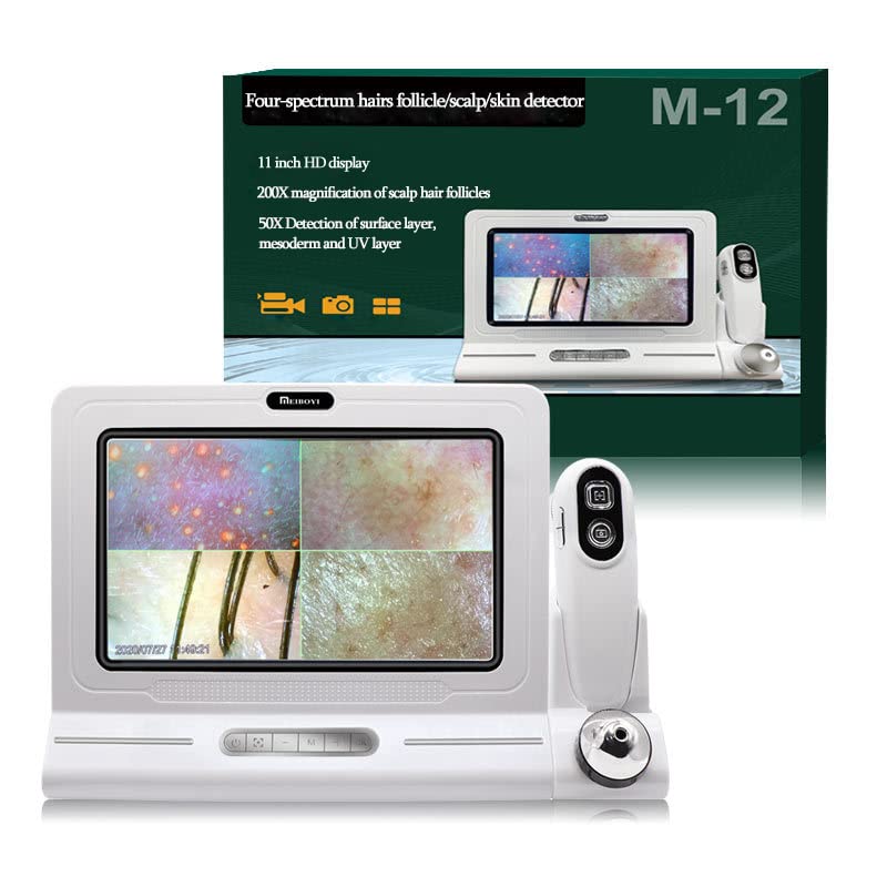 Professional Skin & Hair Detector - 11 Inch Scalp Hair Follicle Analyzer with Moisture & Pores Detection | Skin Pigment Tester | Perfect for Dermatologists, Salons & Home Skin Care