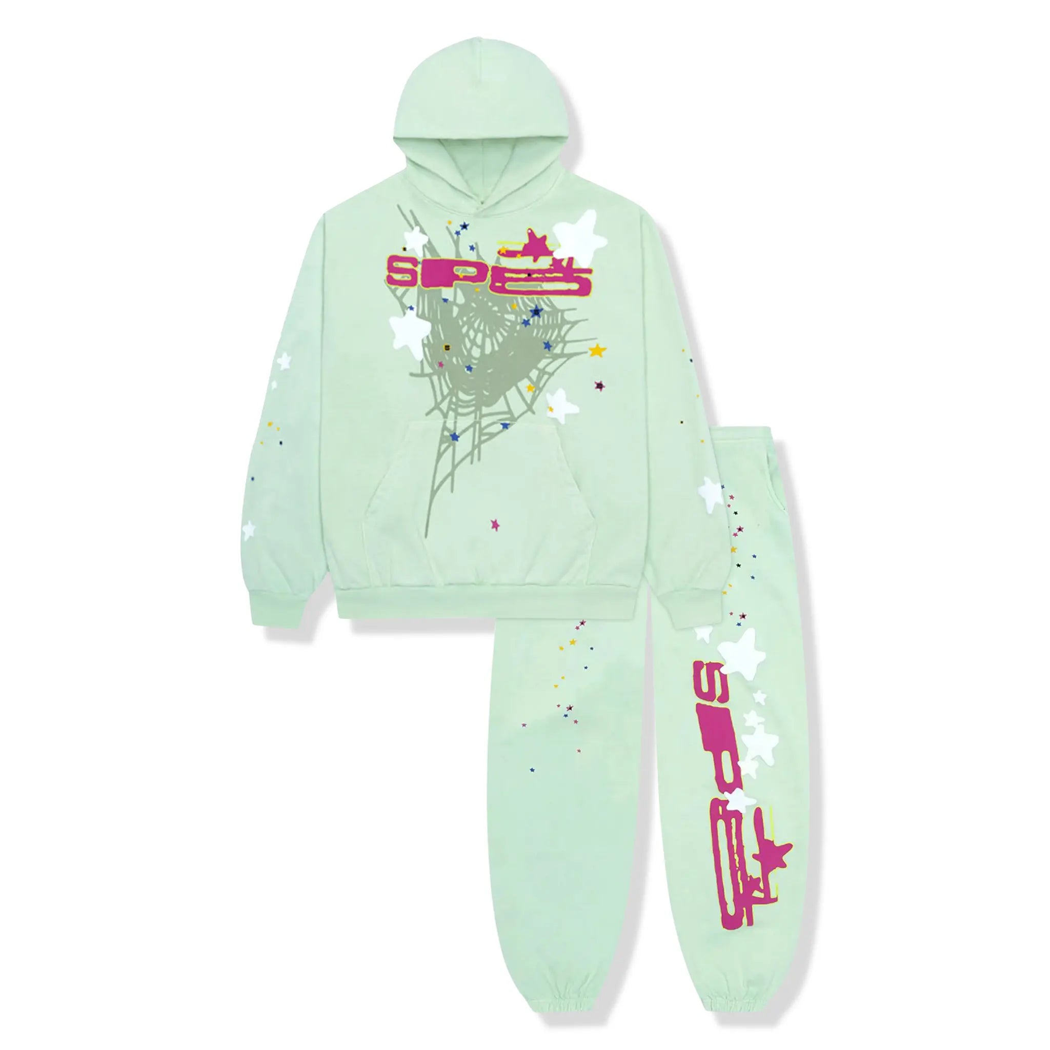 Sp5der SP5 Mint Green Tracksuit for Men - Comfortable Athletic Jogging Suit for Gym, Running & Casual Wear