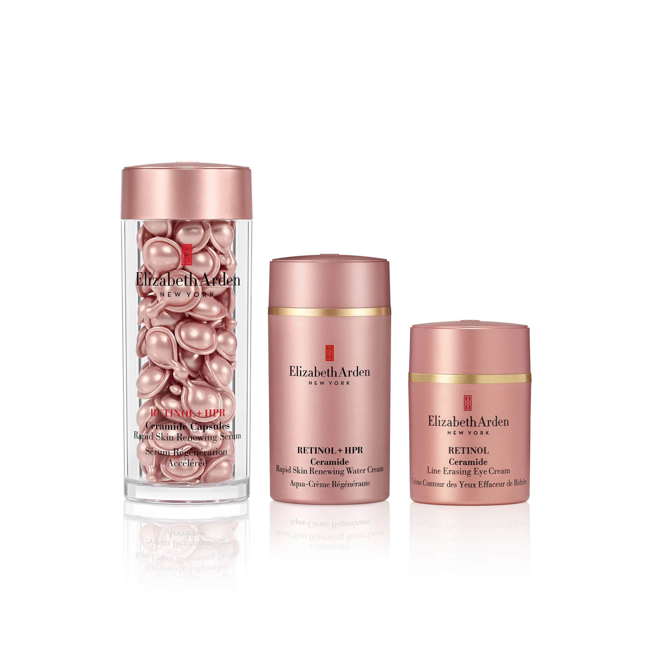 Retinol + HPR Ceramide Capsules Serum, Water Cream & Eye Cream Trio Set - Anti-Aging Skincare Kit for Wrinkles, Fine Lines & Hydration | Day & Night Face Care Routine | Perfect for Dry, Sensitive & Mature Skin