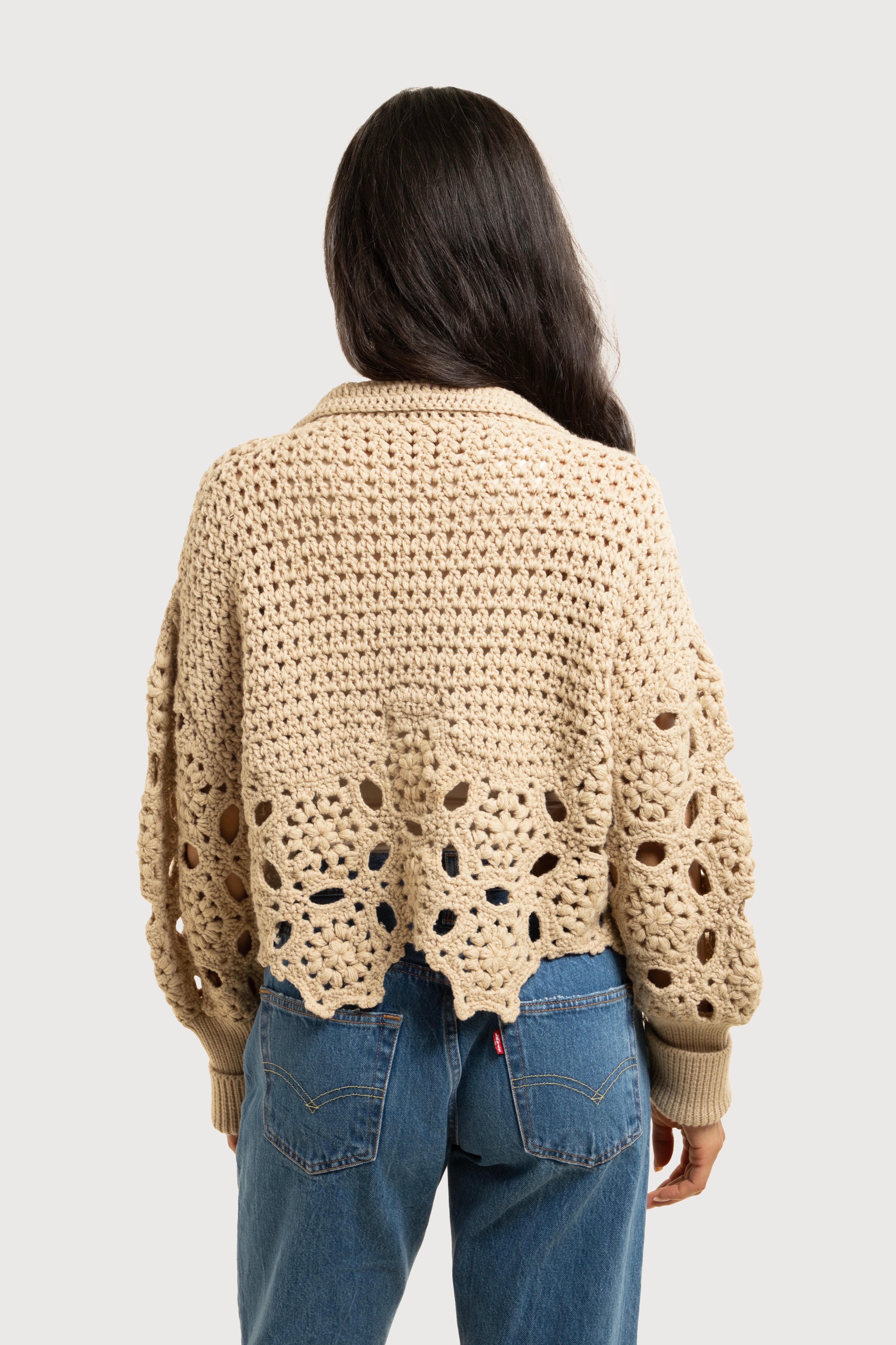 Floral Crochet Pullover Sweater for Women - Boho Chic Lace Knit Cardigan - Perfect for Spring & Summer Outfits, Beach Cover-Up, and Casual Wear