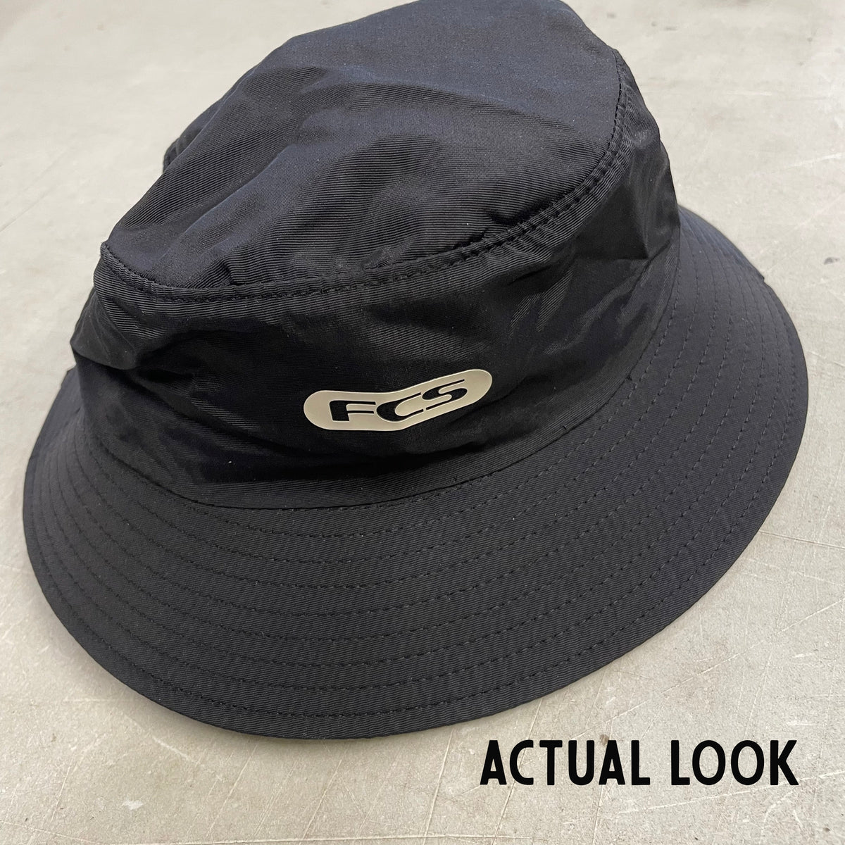 FCS Essential Surf Bucket Hat for Men & Women - Adjustable Sun Protection Beach Hat for Surfing, Fishing, Hiking - Black UV Shield Outdoor Cap