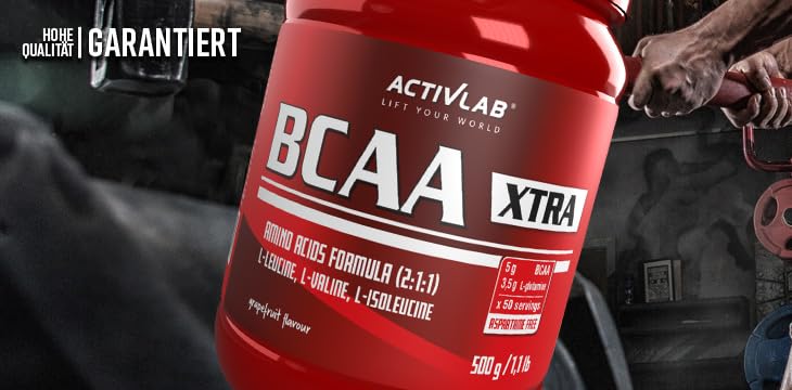 ACTIVLAB SPORT BCAA Xtra 500g Grapefruit Flavor Branched-Chain Amino Acid Supplement Powder - Pre & Post Workout Recovery for Athletes & Fitness Enthusiasts