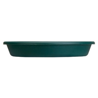 12-Pack Round Saucer Planters - 3 Inch Tall x 16.13 Inch Wide Green Plastic Plant Trays for Indoor/Outdoor Potted Plants, Flower Pots & Gardening Essentials