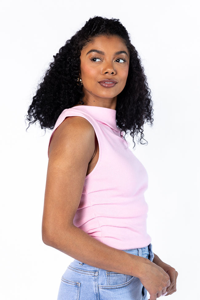 Pink Off The Shoulder Ruched Sweater Top for Women - Trendy Casual & Party Wear - Perfect for Date Nights & Girls' Outings
