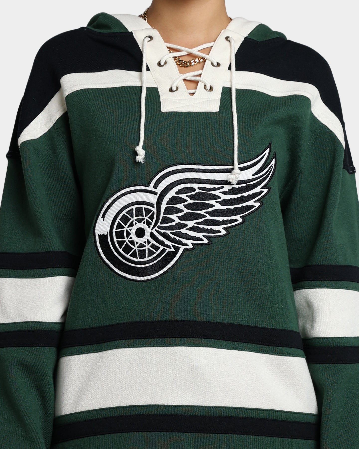 47 Brand Detroit Red Wings Superior Lacer Hoodie - Dark Green Pullover Sweatshirt for Men | Warm & Comfortable Winter Wear | Perfect for Game Day, Casual Outfits & Outdoor Activities