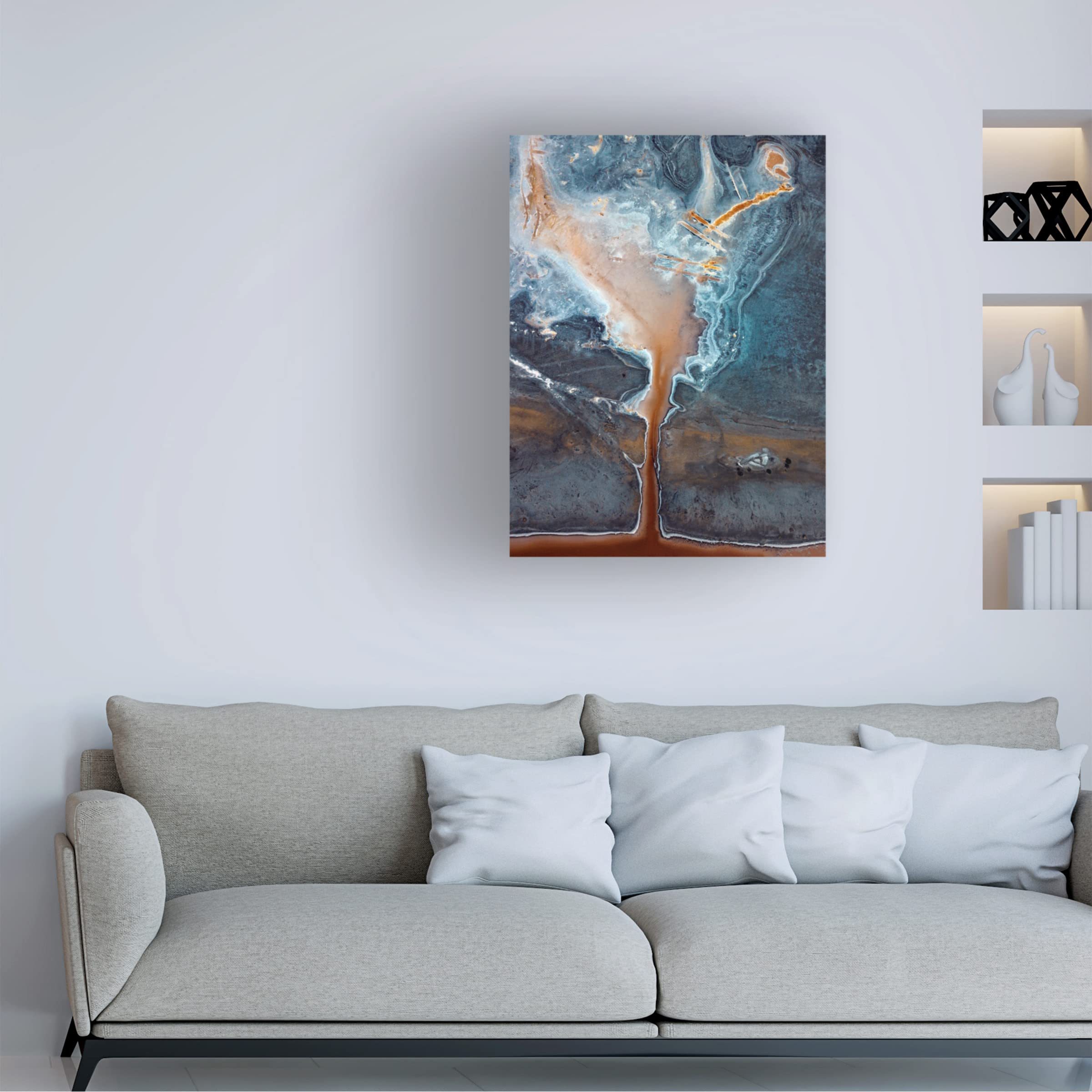 Trademark Fine Art 'Salt Fields' Canvas Wall Art by Jure Kravanja - Stunning Landscape Painting for Living Room, Bedroom & Office Decor
