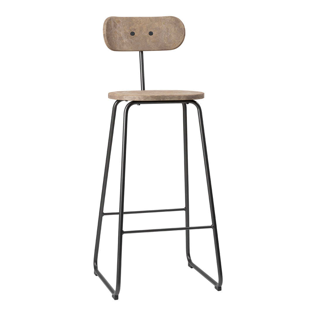 Comfortable Earth Bar Stool with Backrest - Adjustable Height Wooden Counter Stool for Kitchen Island, Breakfast Bar & Home Decor