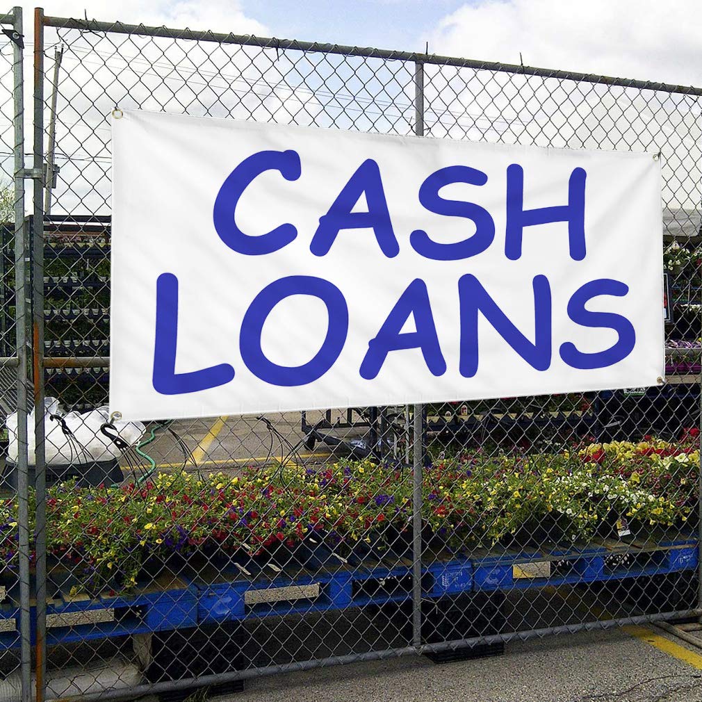 Premium Vinyl Banner - 48x96 Inches, Weatherproof & Durable for Outdoor Use - Ideal for Business, Yard Signs, Cash Loans & Industrial Advertising - Includes 8 Rustproof Grommets (Multiple Sizes Available) - Perfect for Storefronts, Events & Construction Sites