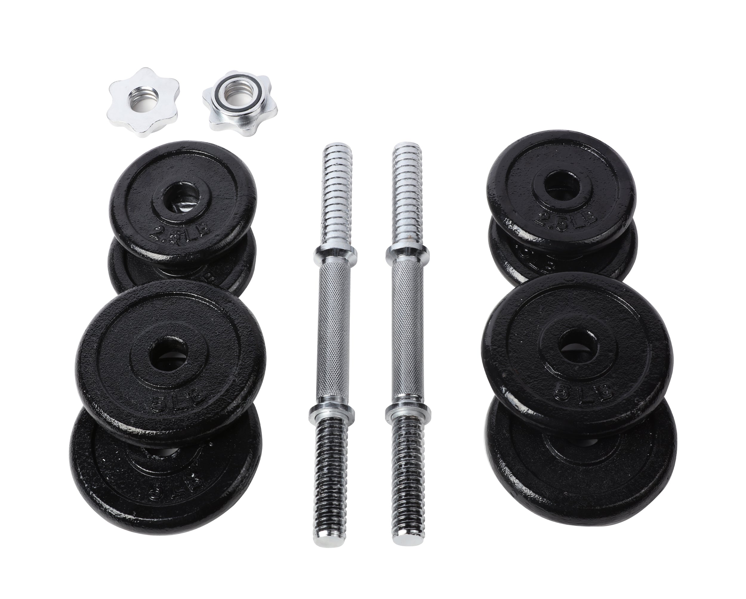 PRCTZ 40lb Adjustable Cast Iron Dumbbell Set with Storage Case - Home Gym Equipment for Strength Training, Weight Lifting & Fitness Workouts