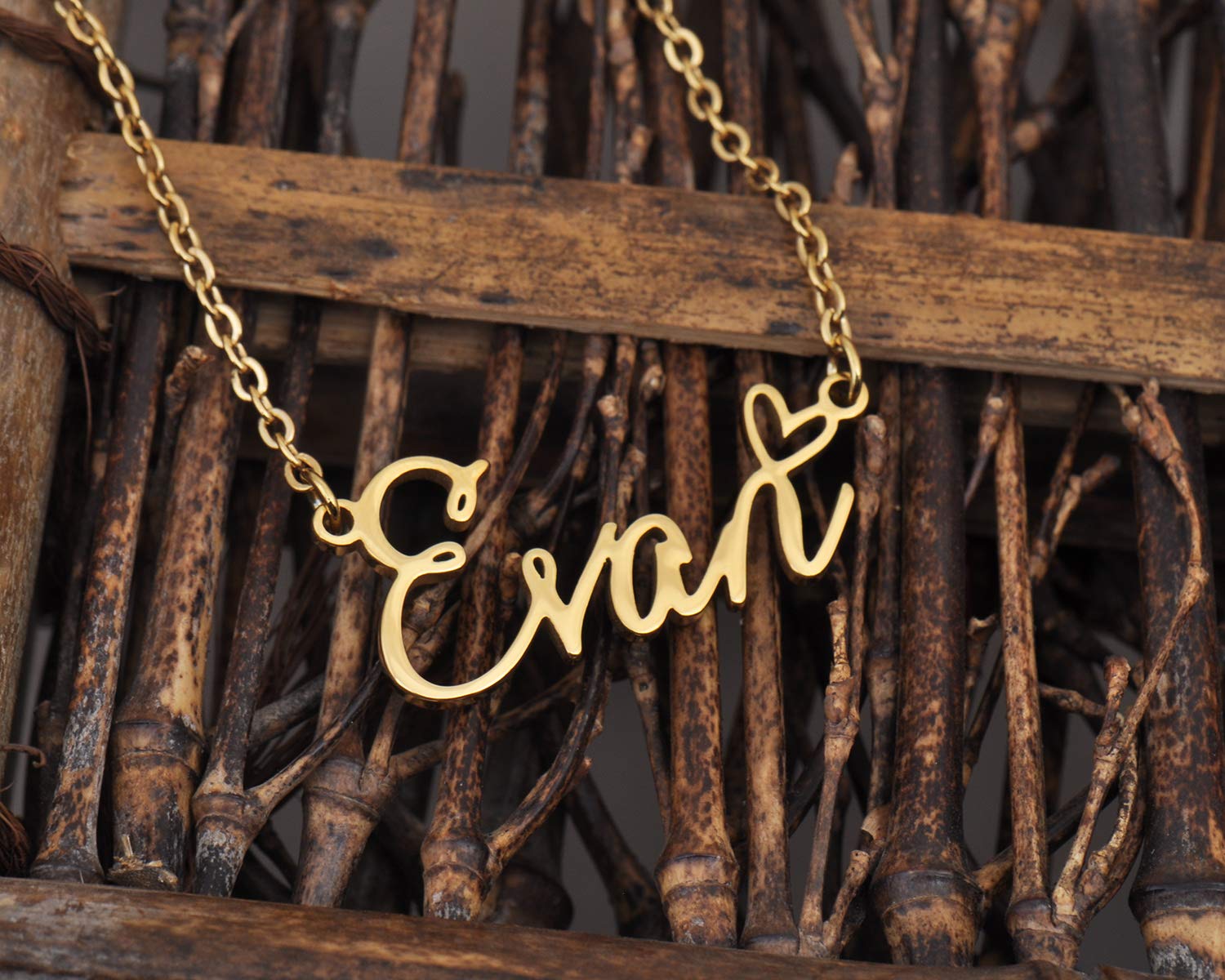 Personalized Rose Gold Name Necklace - Custom Name Plate Necklace with Engraved Name Tag - Perfect for Gifts, Anniversaries, and Everyday Wear