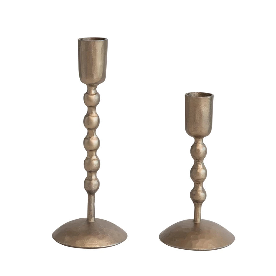 Hand-Forged Gold Taper Candle Holder - Elegant Home Decor for Weddings, Dining Tables & Romantic Ambiance