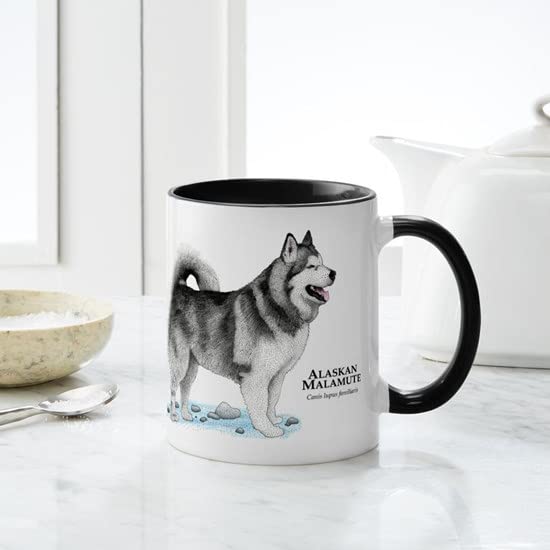Alaskan Malamute Ceramic Coffee Mug 11 oz (325 ml) - Durable White Coffee Cup for Hot & Cold Drinks - Perfect Gift for Dog Lovers, Office Use, or Home Decor