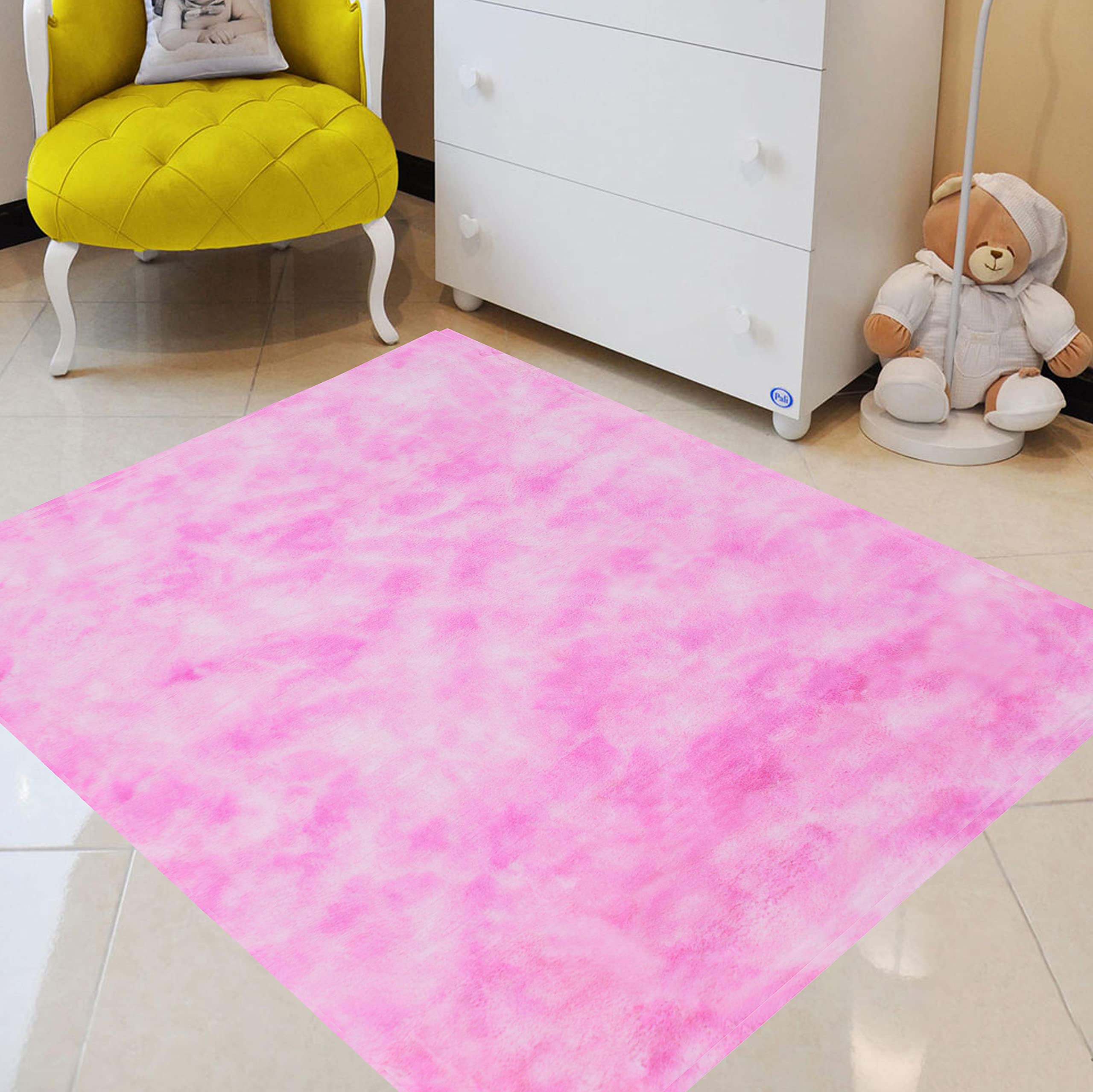 Faux Fur Shaggy Area Rug - Soft Plush Non-Slip Carpet for Living Room, Nursery & Kids Room | Modern Home Decor Floor Mat in Hot Pink | Perfect for Cozy Bedrooms, Playrooms & Dorm Decor