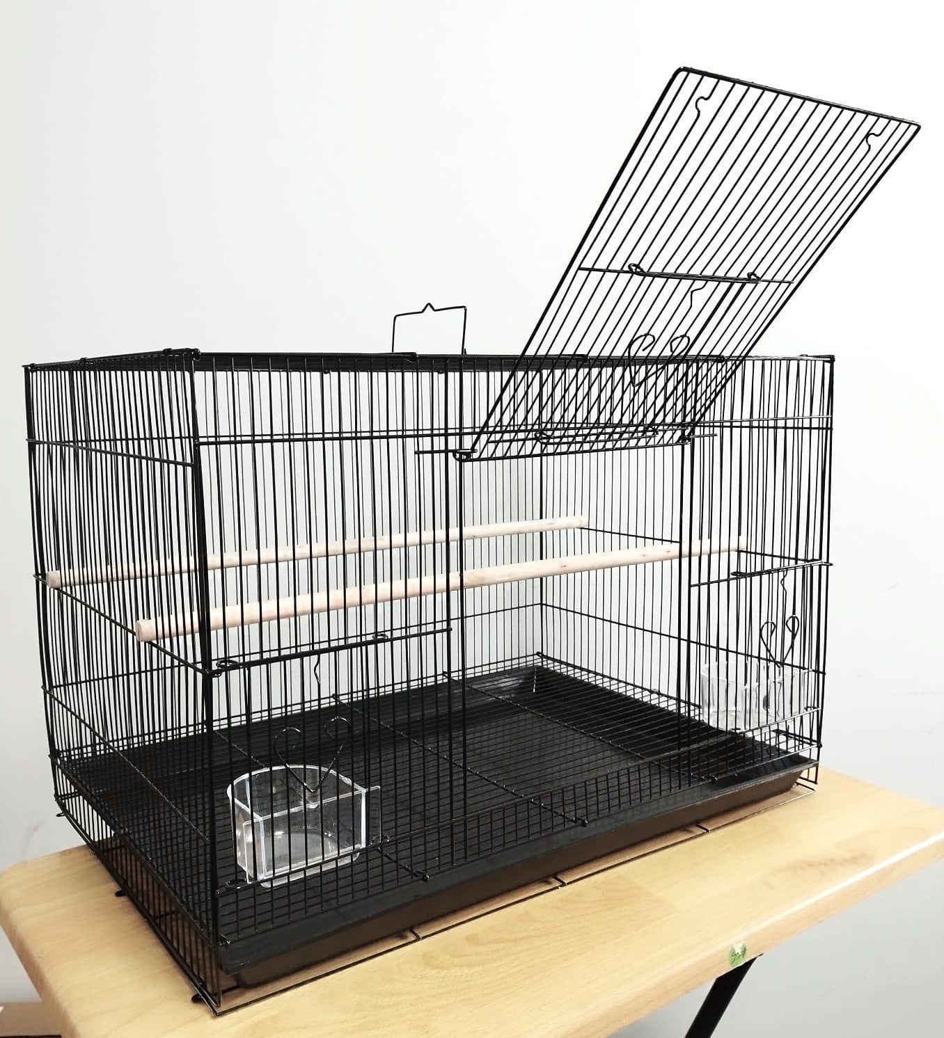DAYANG 601 Large Bird Cage 60x42x41 Inches - Black Metal Aviary for Parrots, Cockatiels & Small Birds - Perfect for Home, Office or Outdoor Use