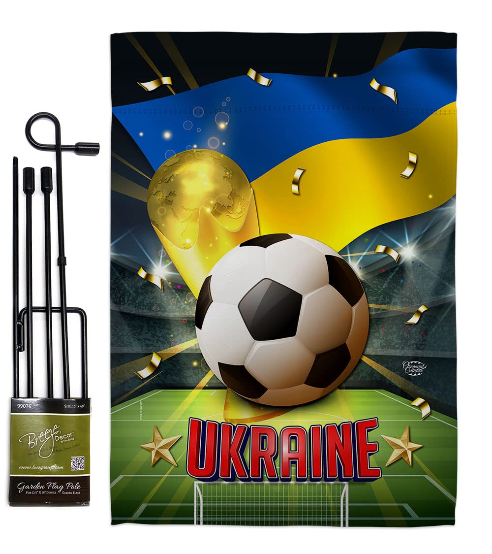 Ukraine World Cup Garden Flag - Soccer Game Decor for Yard & Home