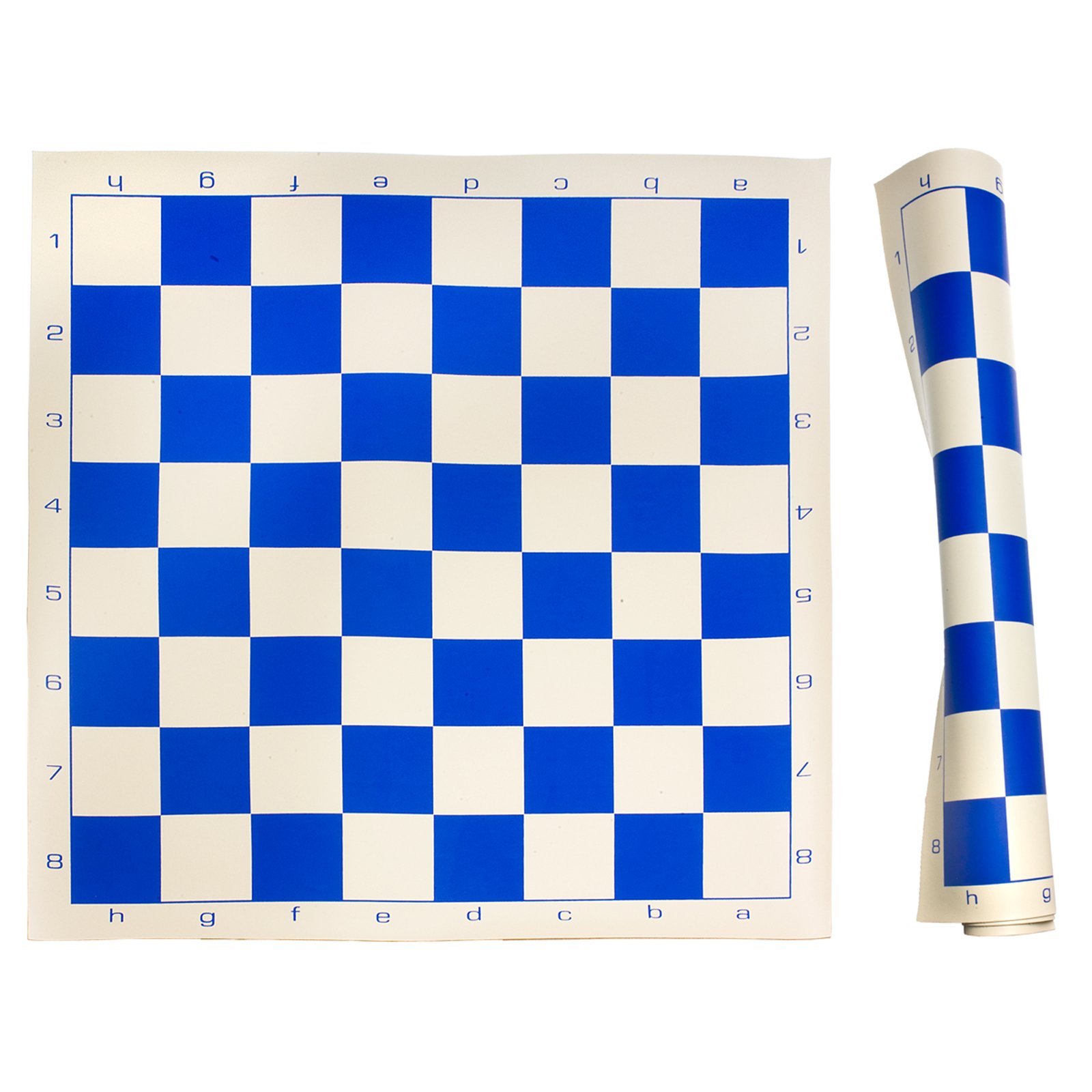 Premium Sterling Games Roll Up Chess Mat - Blue Portable Travel Chess Board for Indoor & Outdoor Play