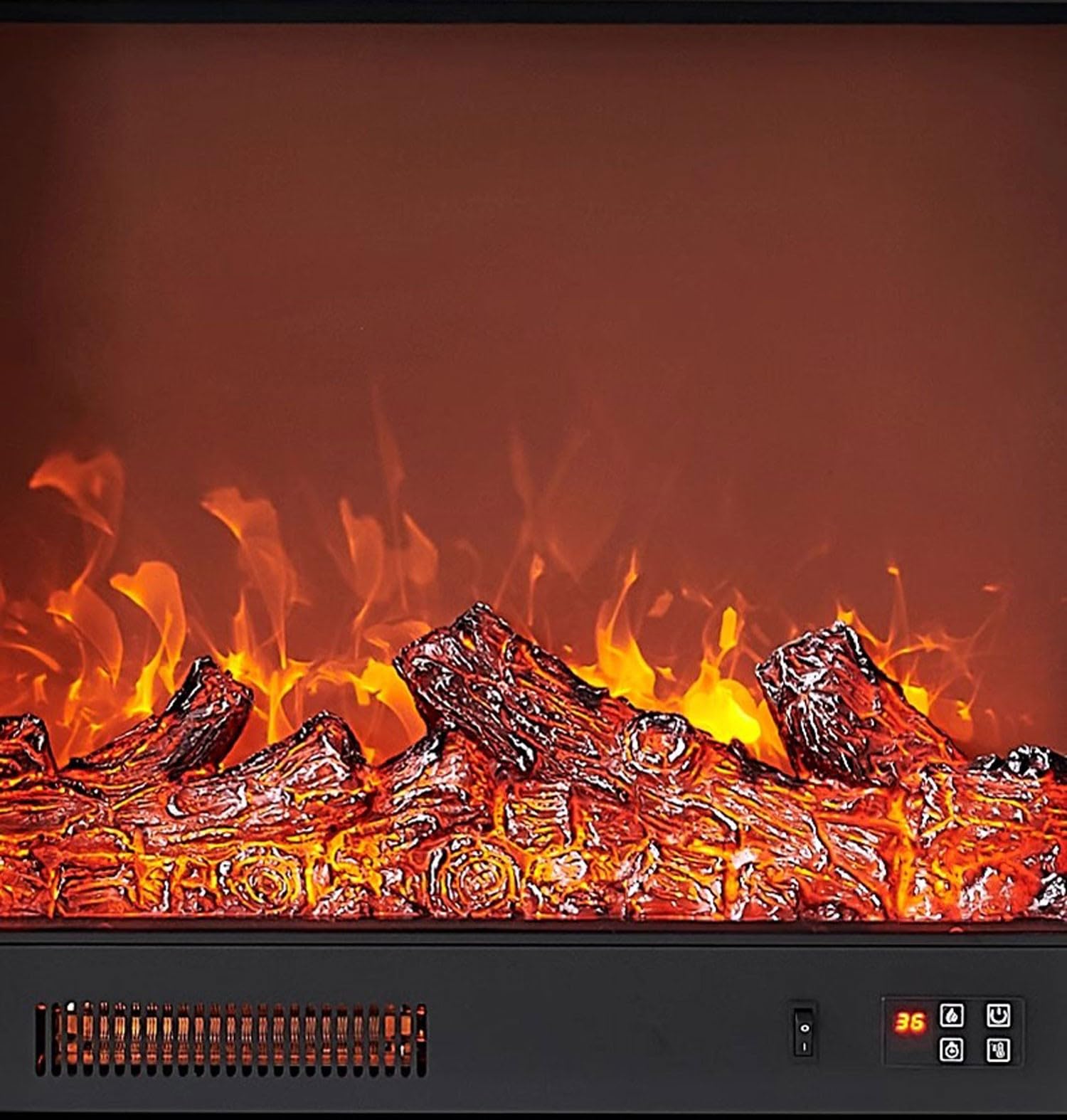 SchAan Electric Fireplace with Mantel - Wall Mounted Fireplace with French LED Lights & Heating - Perfect for Living Room, Bedroom & Office Decor