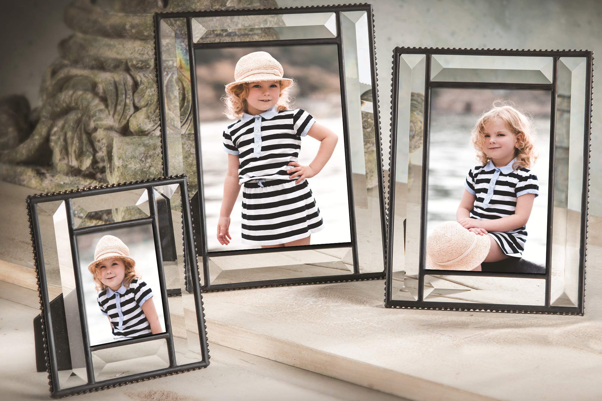 Small Beveled Glass Photo Frame 2.5x3.5 - Perfect for School Pictures & Grandparent Gifts