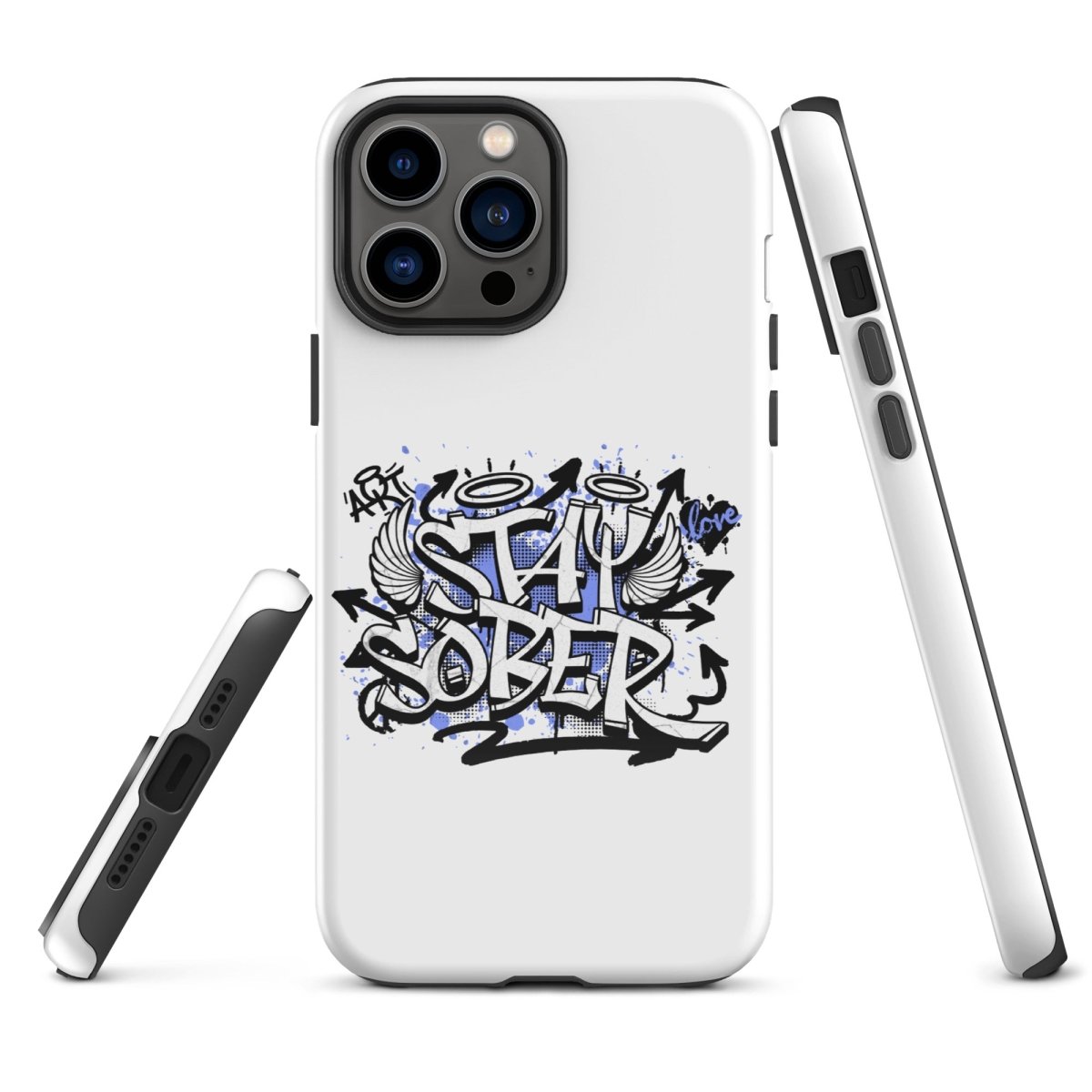 Stay Sober Graffiti Design iPhone Case - Trendy Protective Cover for iPhone 13/14/15 Pro Max - Perfect for Nightlife, Concerts & Urban Lifestyle