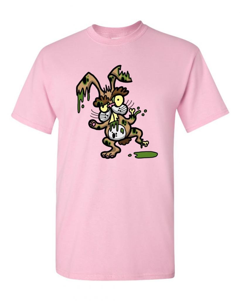 Zombie Bunny Undead Animals Graphic T-Shirt for Adults - Funny Halloween & Horror Movie Fan Apparel