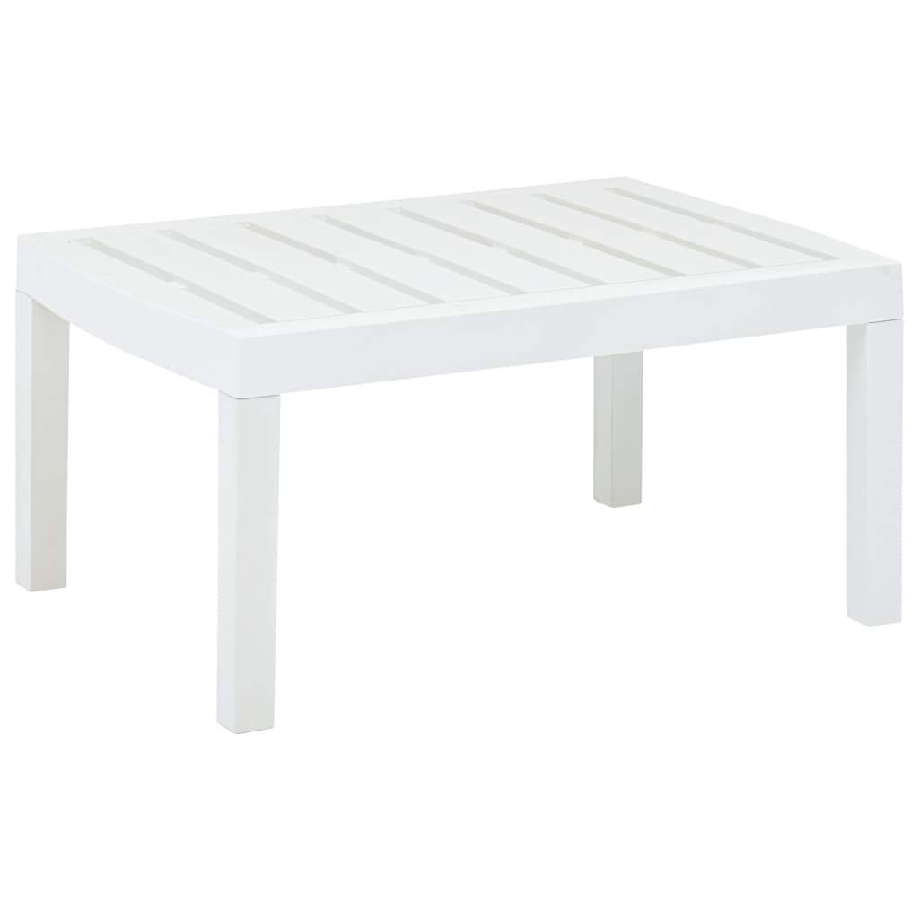 vidaXL Outdoor Plastic Side Table 30.7x21.7x15 Inch - Patio Lounge Coffee Table with Slatted Design for Garden, Poolside & Balcony - Weather-Resistant Bistro Dining Table for Outdoor Conversations & Tea Time