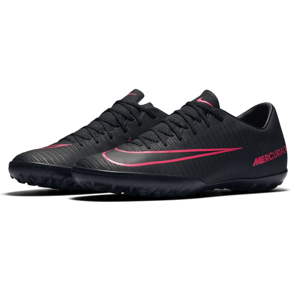 Nike Mercurial Victory VI TF Turf Soccer Shoes for Men - Black/Black - Artificial Grass & Indoor Soccer Cleats for Training & Matches