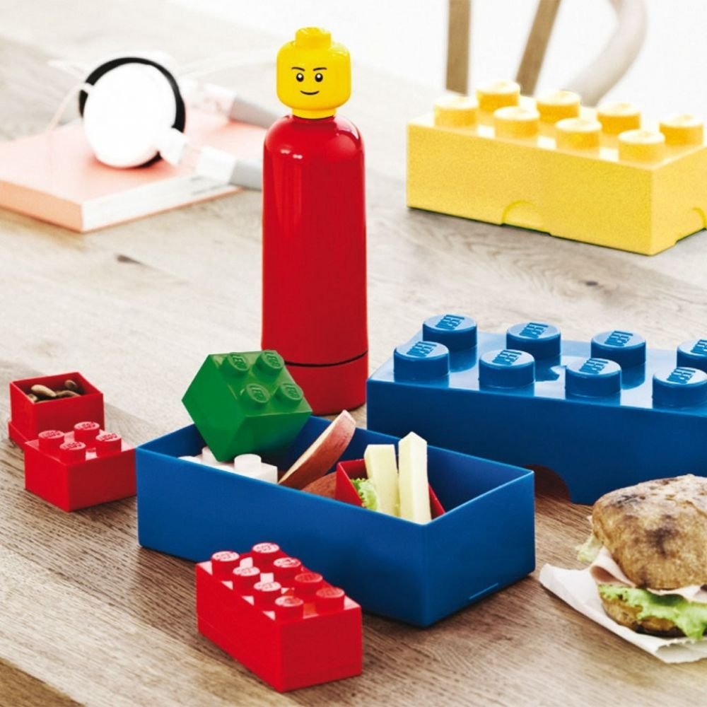 Room Copenhagen LEGO Mini Storage Box with 4 Knobs - Small Organizer for Snacks, Jewelry, Hair Accessories & Collectibles - Dishwasher Safe (46x46x43mm) - Perfect for Home, Office & Travel Organization