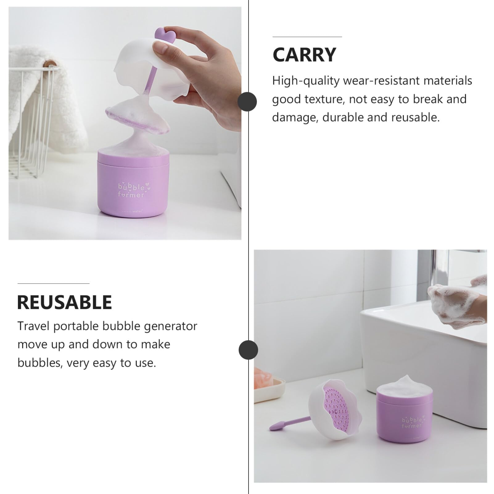 Cabilock Facial Bubble Maker - Purple Foam Cup for Face Wash, Bubble Foamer Device for Deep Cleansing & Gentle Exfoliation | Perfect for Daily Skincare Routine & Spa Treatments