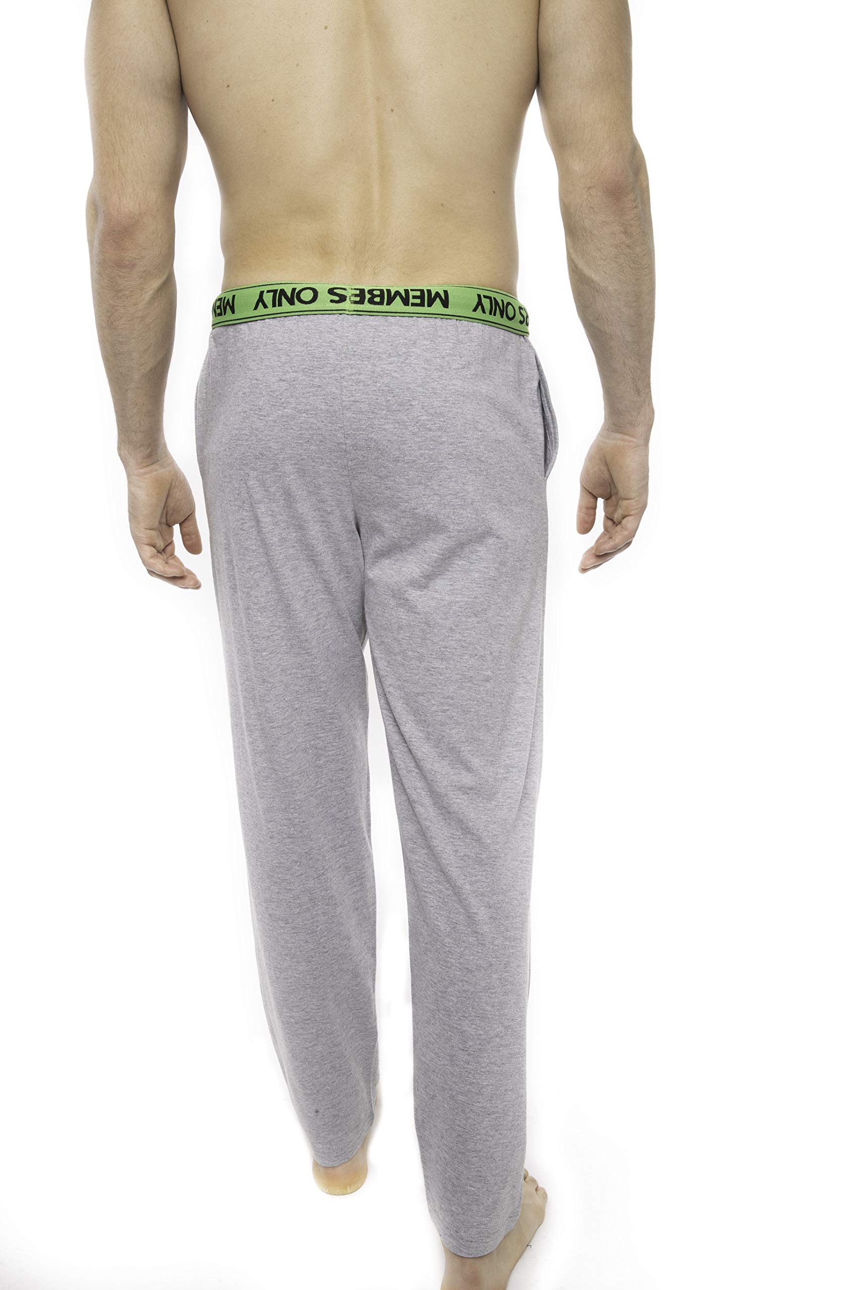 Members Only Men's Heather Contrast Lightweight Cotton Elastic Sleep Pants - Comfortable Lounge Pajama Bottoms for Home Relaxation & Nightwear