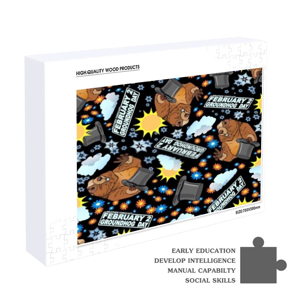 500-Piece Happy Groundhog Day Jigsaw Puzzle - Fun Family Game for Adults, Teens & Kids | Creative Gift Idea for Puzzle Lovers | Perfect for Family Game Nights, Classroom Activities & Holiday Gifts