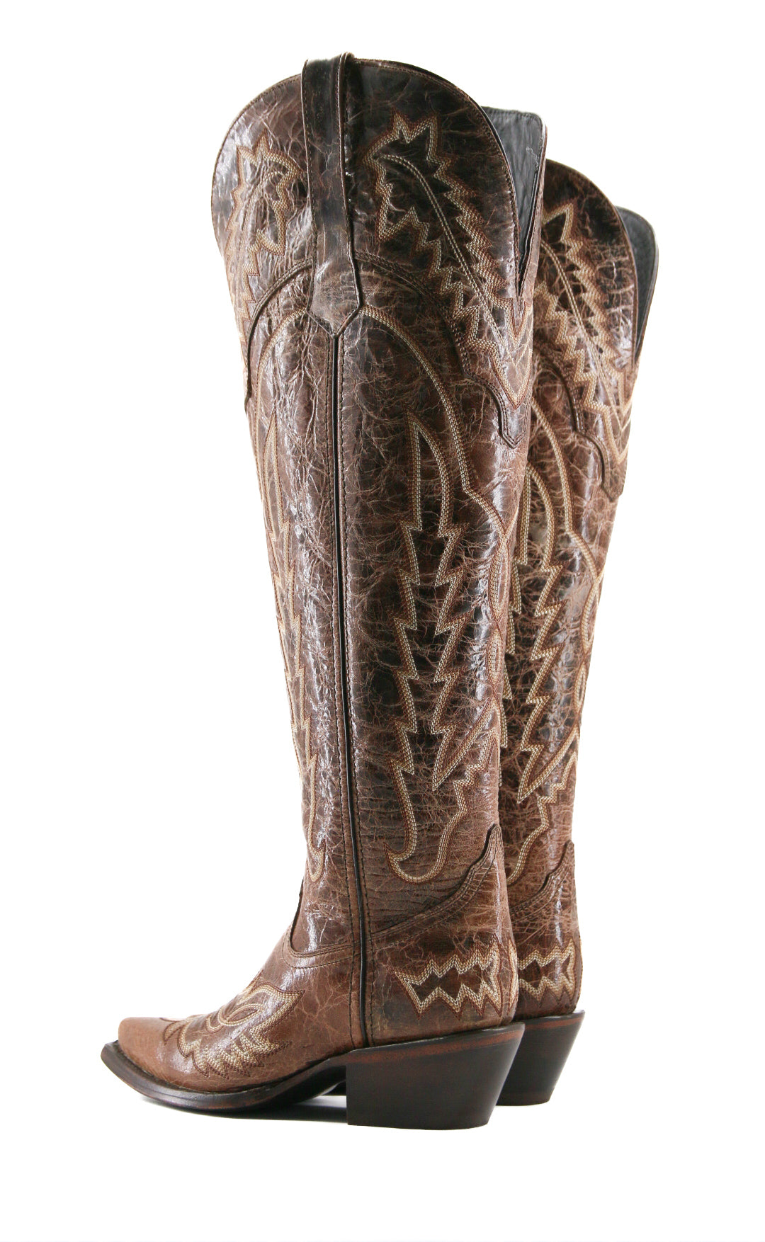 Maggie Women's Knee High Wide Calf Snip Toe Cowgirl Boots - Western Style Riding Boots for Country Dancing, Rodeo & Fashion Outfits