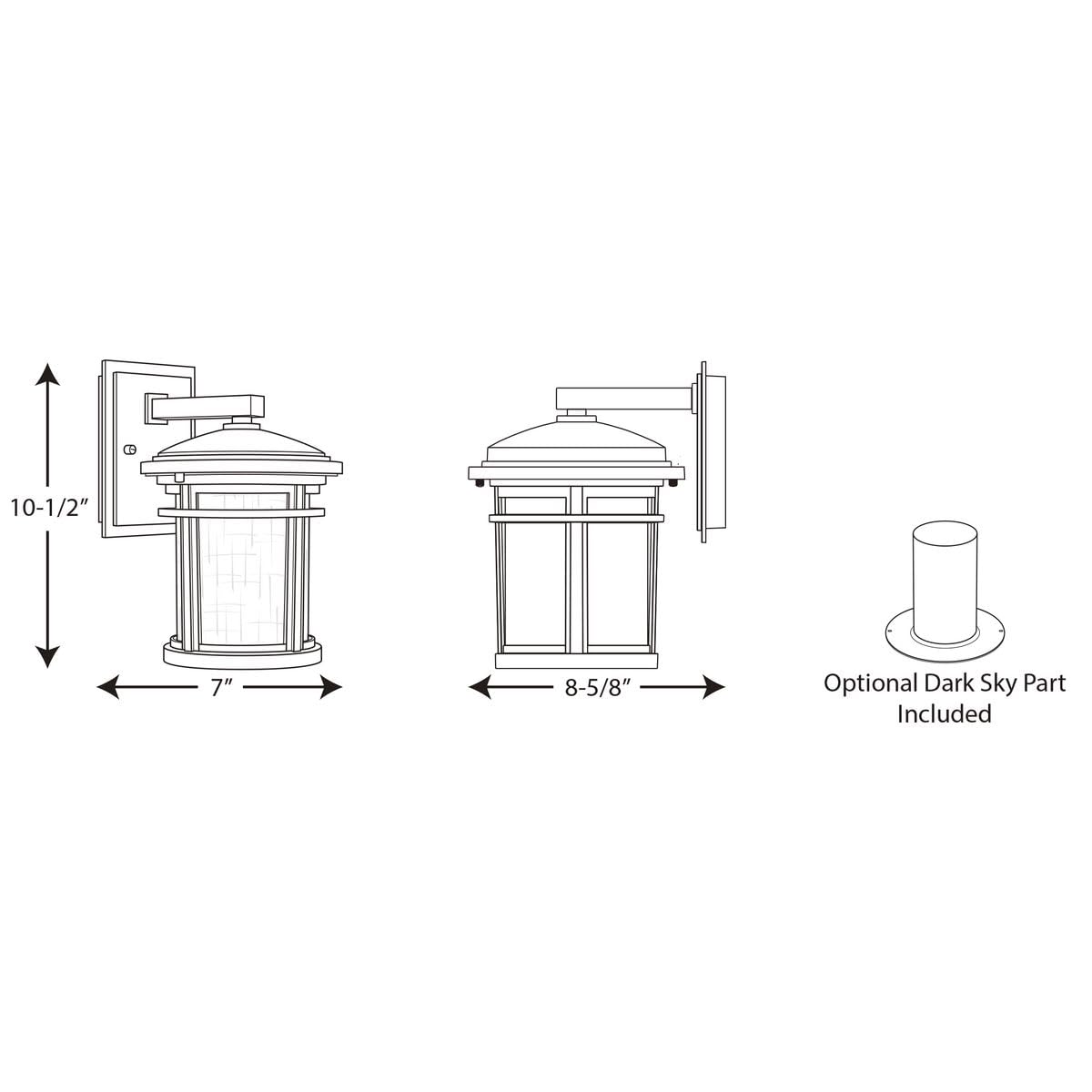 Progress Lighting Wish LED Collection 1-Light Outdoor Wall Lantern - Etched White Linen Glass, Textured Black Finish - Perfect for Craftsman Style Homes, Porch Lighting & Entryway Illumination