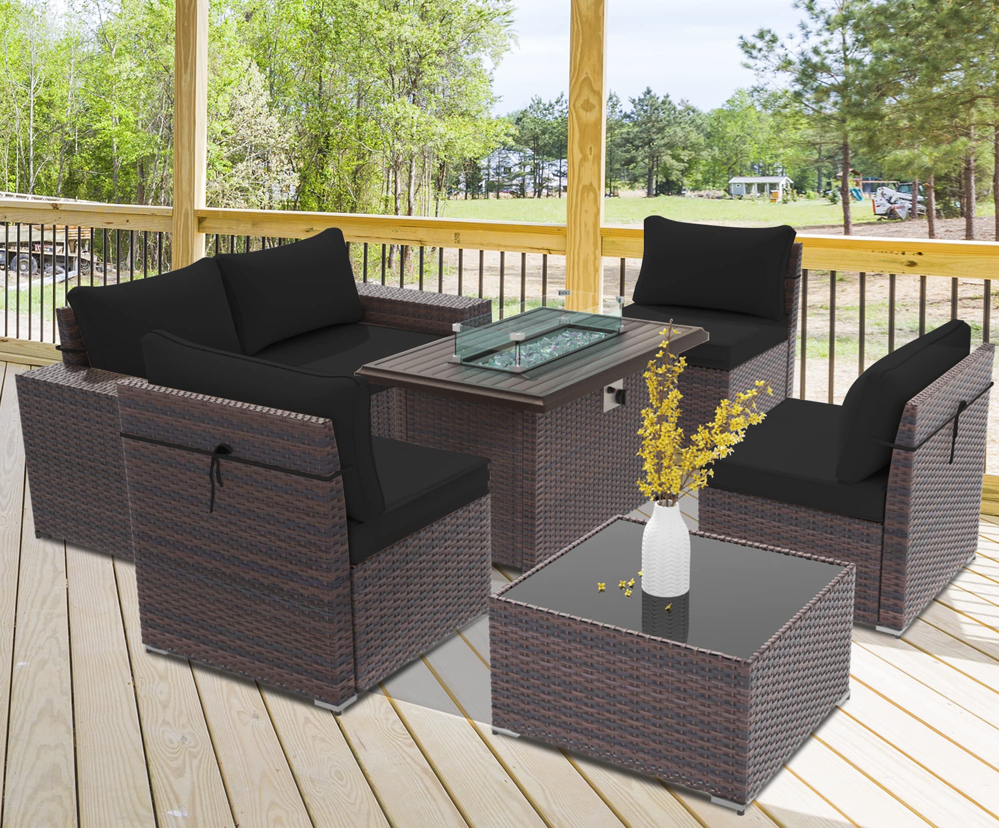 7-Piece Outdoor Patio Furniture Set with 43