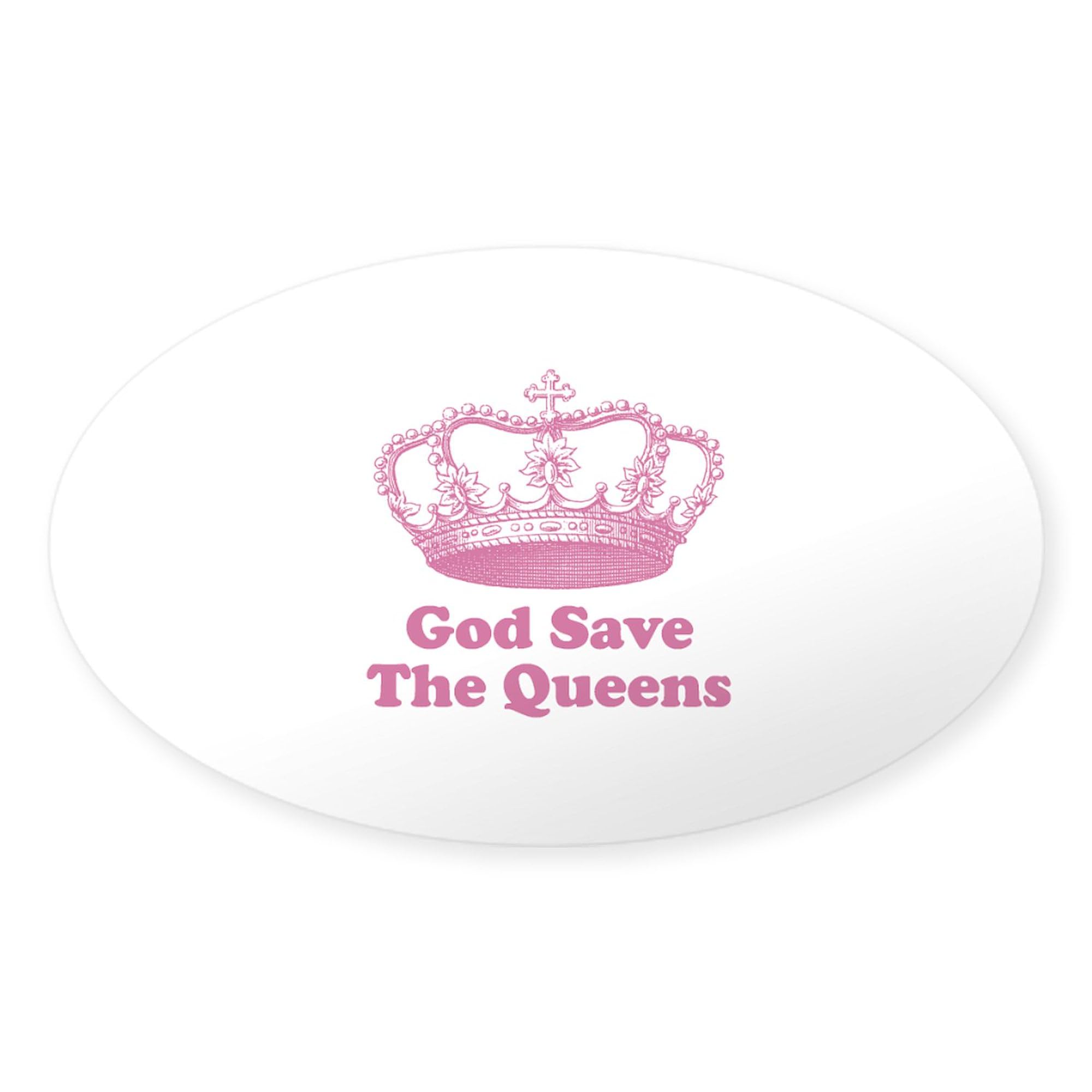 God Save The Queens Rose Pin Oval Car Bumper Sticker - Funny British Royalty Decal for Cars, Laptops & Windows - Perfect for Anglophiles & Royal Family Fans