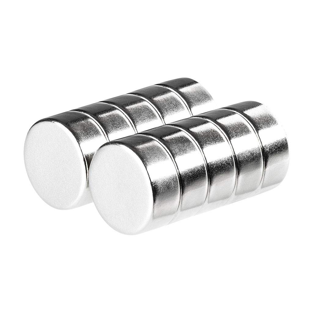 10 Pack 5/8x1/4 Inch Round Disc Magnets - High Strength Neodymium Fasteners for Hoisting, Office Organization, Garage Tool Storage & Science Experiments | Perfect for DIY Projects, Whiteboards & Workshop Use