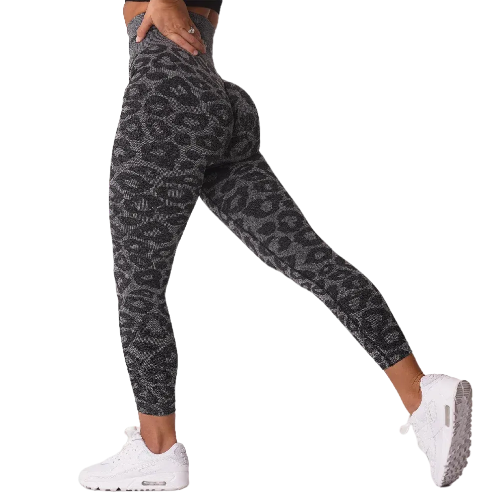 NVGTN Wildthing Leopard Print Seamless Leggings for Women - High Waisted Soft Workout Tights, Yoga Pants, Gym Wear & Fitness Outfits - Perfect for Running, Pilates & Lounge Wear