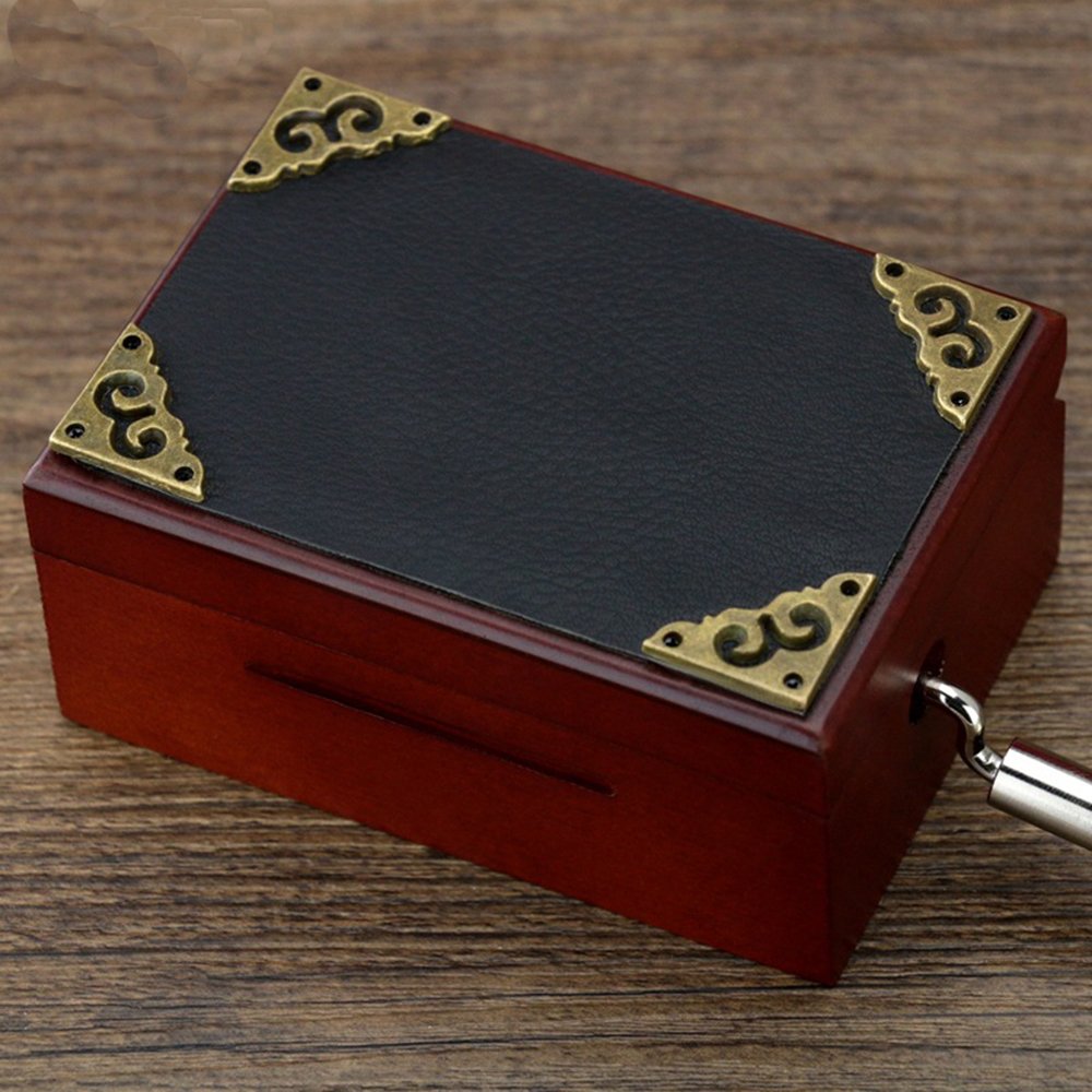 Vintage Wood 15-Note Hand Crank Music Box - Perfect Gift for Weddings & Anniversaries