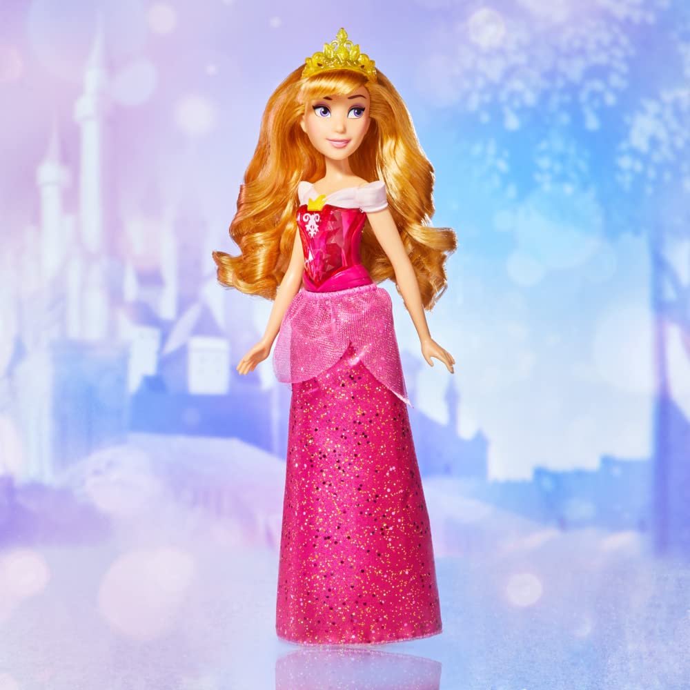 Disney Princess Royal Shimmer Aurora Doll with Elegant Dress & Accessories | Pink Fashion Doll Toy for Girls Age 3+ | Perfect for Birthday Gifts, Pretend Play & Disney Collections